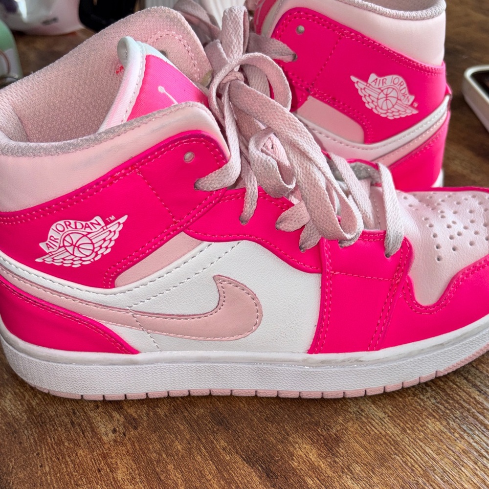 Nike Air Jordan High-Top Sneakers in Pink and White